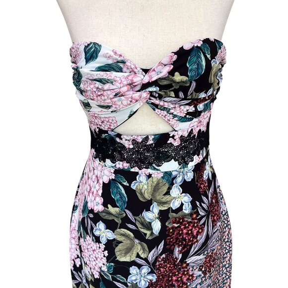 NWT Keepsake Label Lost Dreams Bodycon Midi Strapless Flounce Hem Dress XS Small - Picture 5 of 12